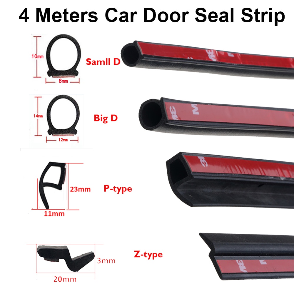 4 Meter P Z D Type Automotive Auto Deur Tochtstrip Rubberen Afdichting Strip Auto Geluidsisolatie Rubber Afdichting Voor Auto