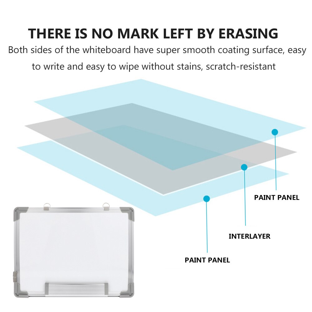 1pc Magnetic Portable Dry Erase White Board Hanging Double-sided Whiteboard