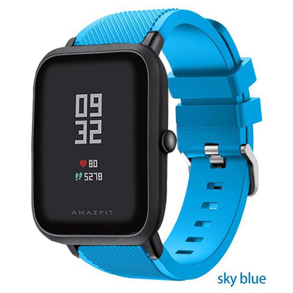 Correa de silicona de 20mm y 22mm para Amazfit GTS 2 2e mini GTR, Correa de 42mm, Correa para reloj de pulsera portátil, Correa Amazfit bip