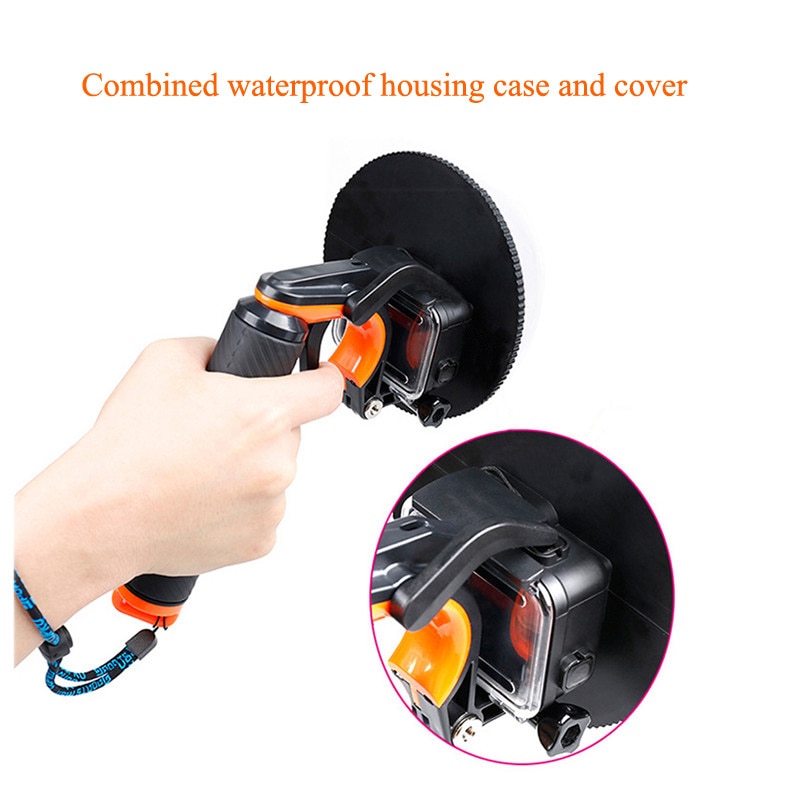 Puerto de cúpula impermeable para GoPro Hero7 6 5, carcasa negra impermeable, cubierta transparente, accesorios para Gopro 5 6 7