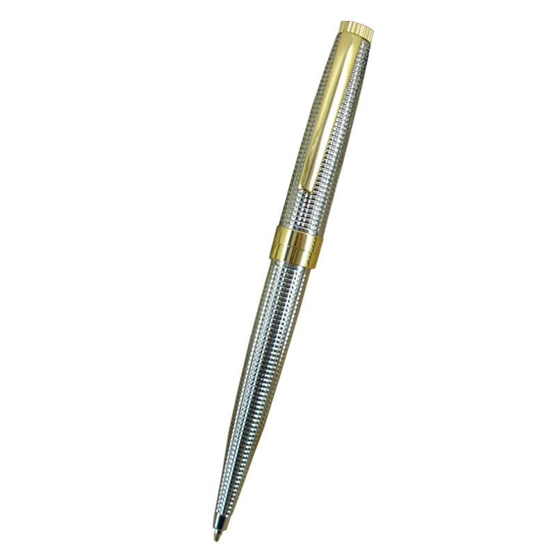 ACMECN Cool Checker Twist Pen Luxe Zilveren Balpen met Gouden Onderdelen voor Verjaardag Beroemde MB stijl pen