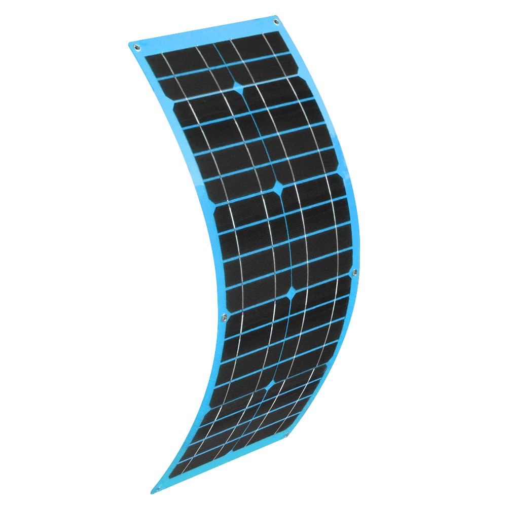 100w Flexible Solar Panel 12v mono Solar cell charger 5v usb for mobilephone Outdoor Cycling Climbing Hiking Camping 12v Battery: blue solar panel
