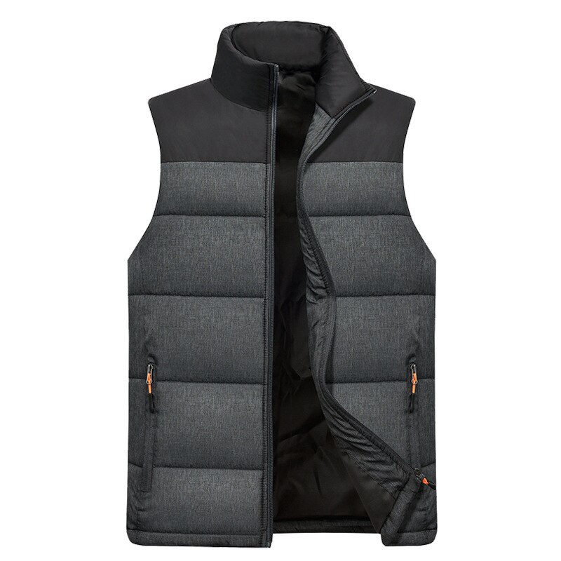 Herbst Winter lässig Westen männer Warmen Dicken Mäntel Jacke und Mäntel Reißverschluss Mehrere taschen Herren Ärmellose Jacke Männer Unten: dunkel grau / L