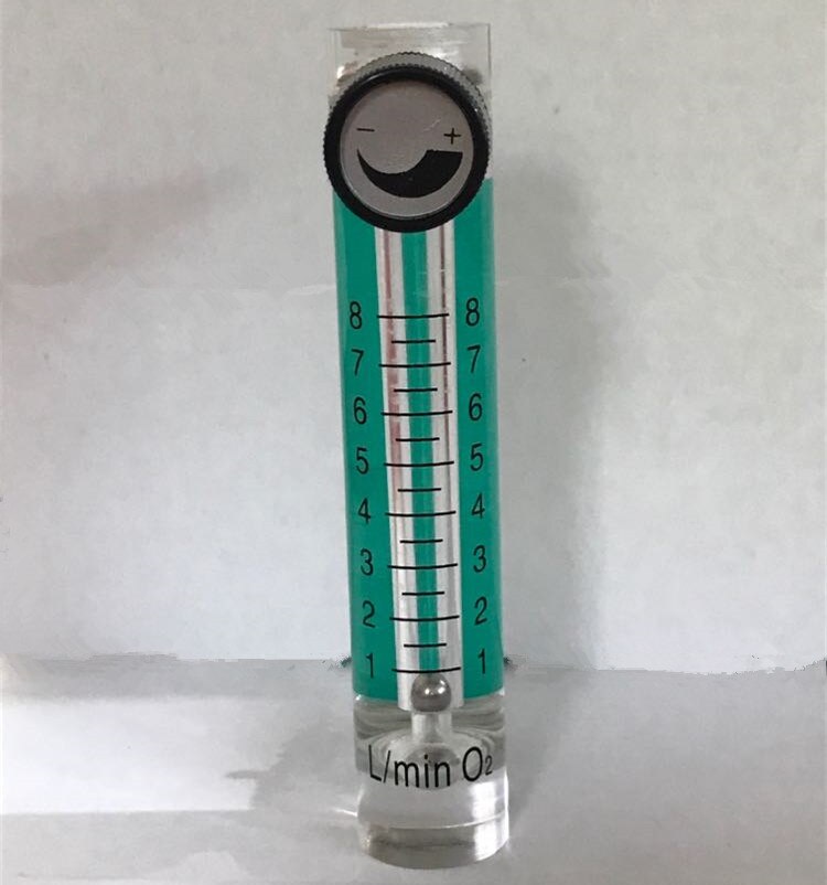 Acrylic Gas Air Oxygen Flow Meter Flowmeter Countor Indicator O2 With Valve brass Connector 0.1Mpa 1-8L/Min height 116mm