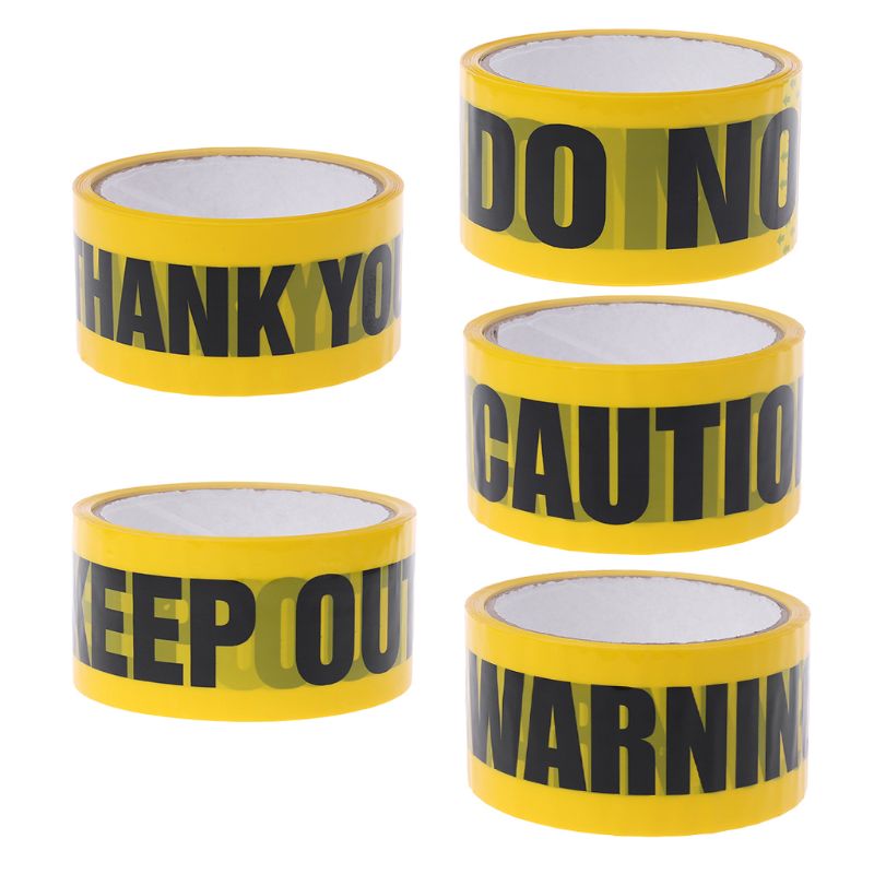 1 Roll 25m Yellow Opp Warning Tapes Caution Mark Work Safety Adhesive Tapes DIY Sticker For Mall School Factory Y5LB