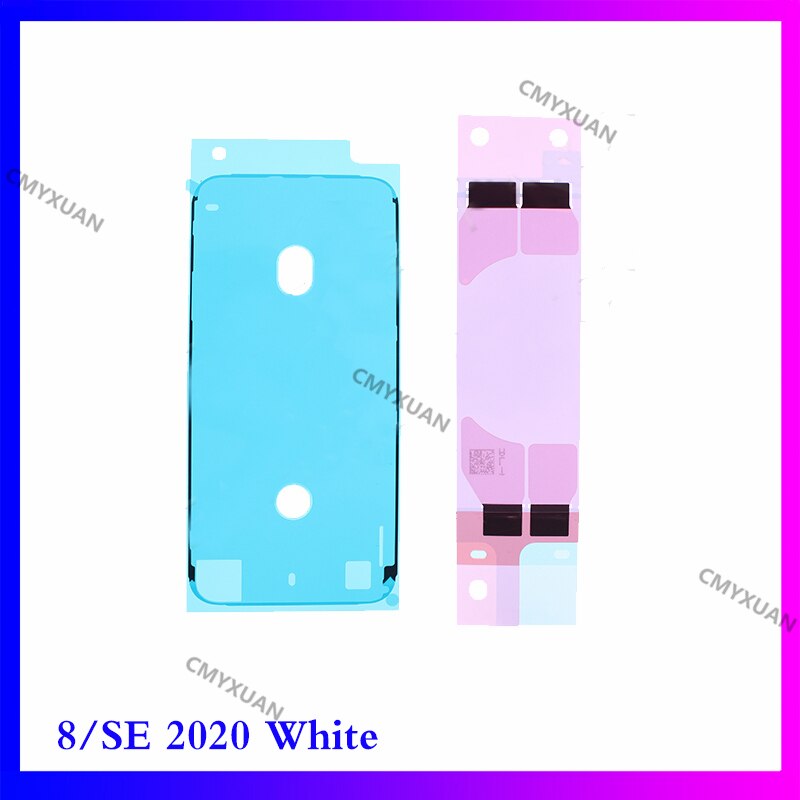 1Set Waterdichte Sticker Voor Iphone 6S 6Splus 7 7Plus 8 8 Plus Se Lcd-scherm frame Bezel Seal Tape Lijm + Batterij Sticker: 8 SE2020 white