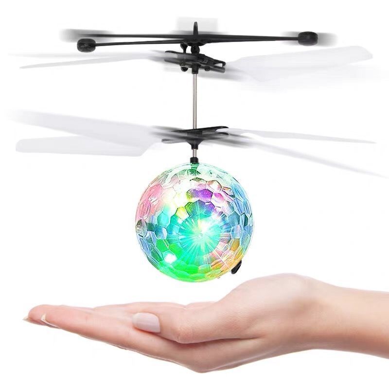 Colorful Light Suspension Induction Flying Ball USB Charging Novelty Flying Toys Aircraft Helicopter Suspended Remote Control: Induction crystal ba