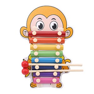 Animal Octave Children Musical Toy Rainbow Wooden Xylophone Instruments Children Music Instrument Learning Education Puzzle Toy: monkey