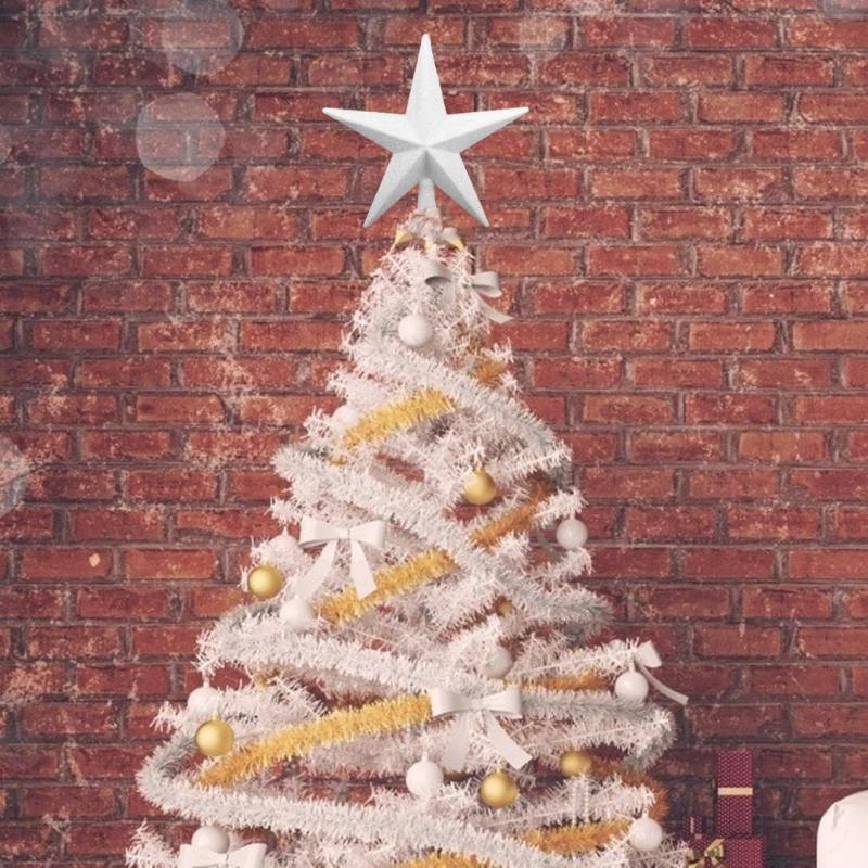 Vktech juletræ top fem-spids stjerne xmas dekoration ornamenter træetop topper stjerner år hjem fest dekorative rekvisitter
