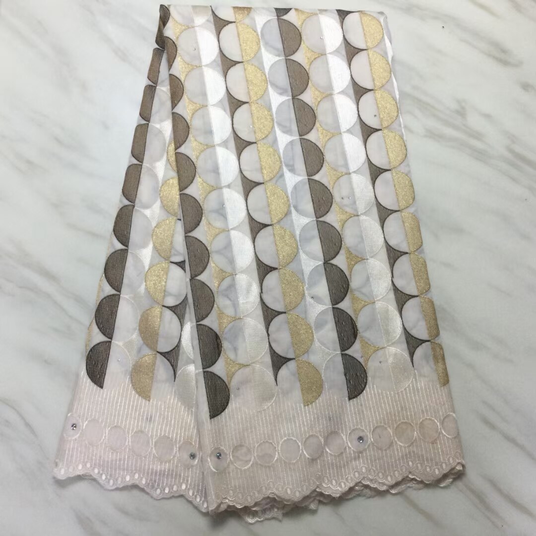Tela de encaje de gasa de algodón suave y seco, tejido clásico de , colores combinados, africano, suizo, para vestidos de , _ X: as Picture1
