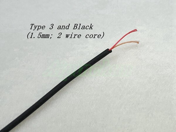 Aipinchun 2 Meters/lot DIY Audio Earphone Cable Repair Replacement Headphone Wire Cord Black/Red/Purple: Type 3 and Black