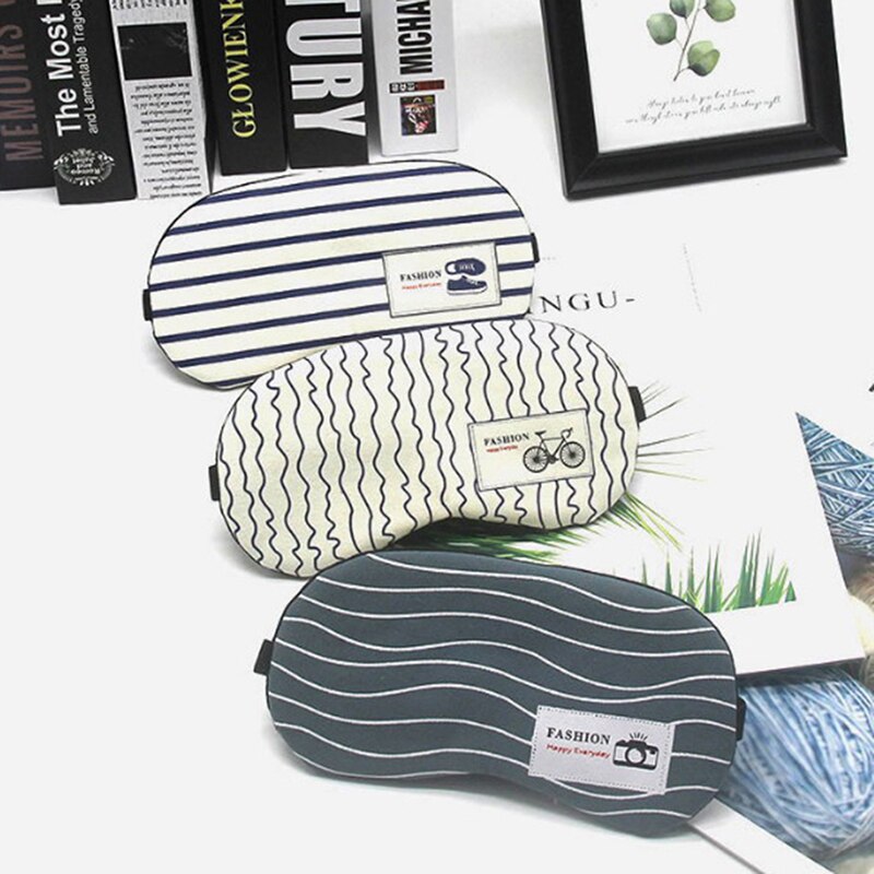 Zachte Eye Slaapmasker Mode Gestreepte Katoenen Eye Cover Reizen Ontspannen Slapen Aid Blindfold Cartoon Slaapmasker 3D Eyepatch