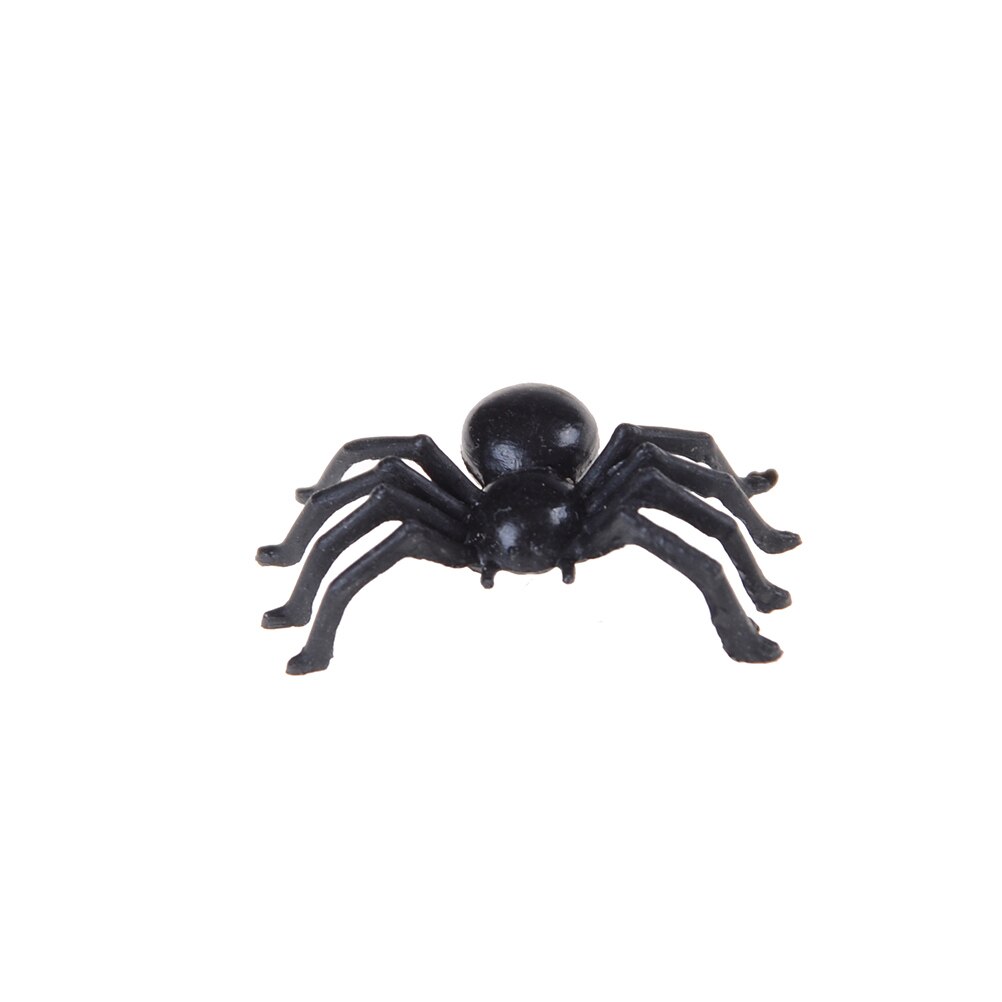 50Pcs 2Cm Realistische Halloween Decoratieve Spinnen Kleine Zwarte Plastic Nep Spider Speelgoed Grappige Grap Prank Props