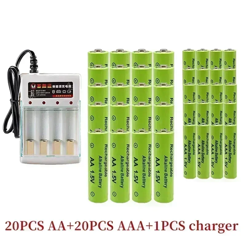 1.5V rechargeable battery, AA3800 + AAA 3000mAh+Charger, alkaline technology, suitable for remote control, toys / computers, etc: Blue