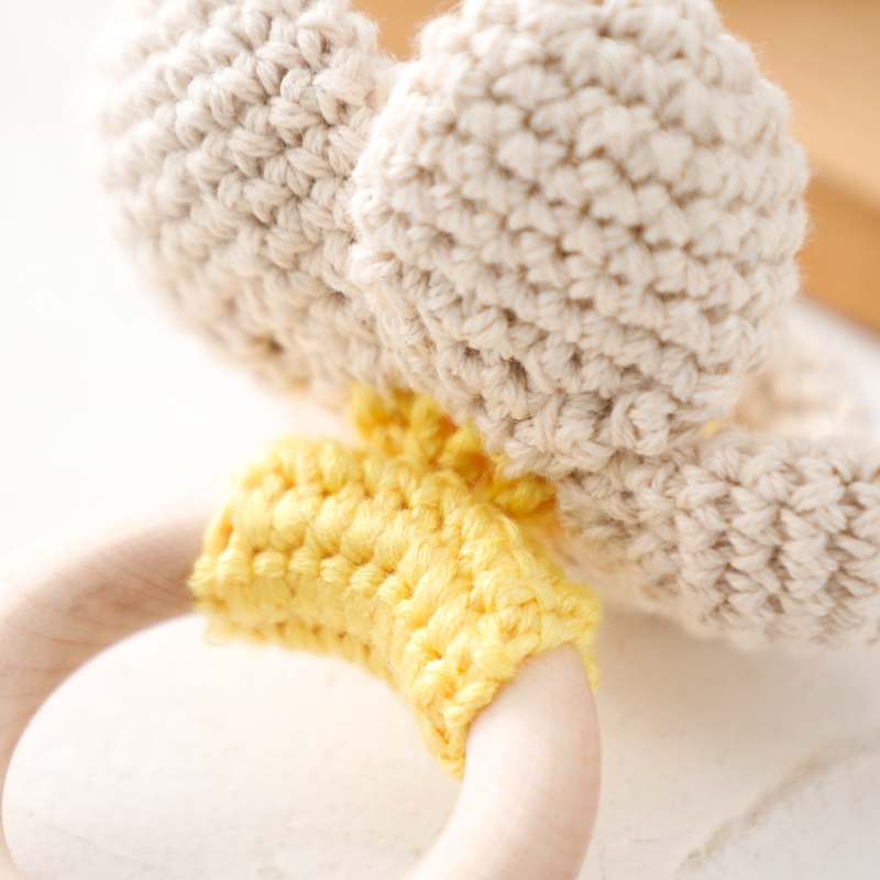 Sonajeros para bebé, sonajero de flores de ganchillo, anillo de madera, mordedor para bebé, roedor, gimnasio infantil, sonajeros móviles, juguetes educativos para recién nacidos, , 1 ud.