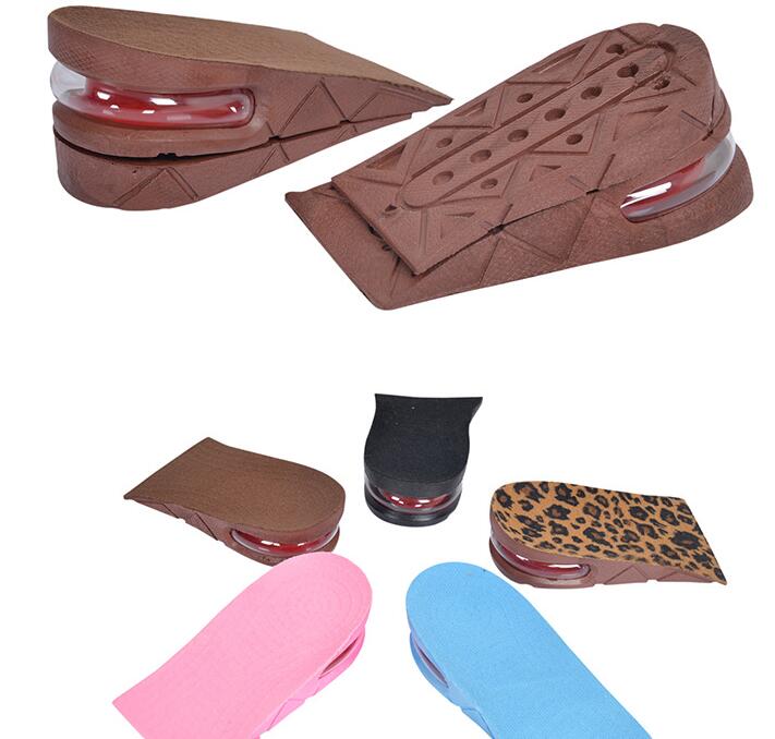 5 farver højde stigning indersål justerbar 2- lag 5cm luftpude usynlige puder såler indlægssåler indlæg til sko mænd kvinder