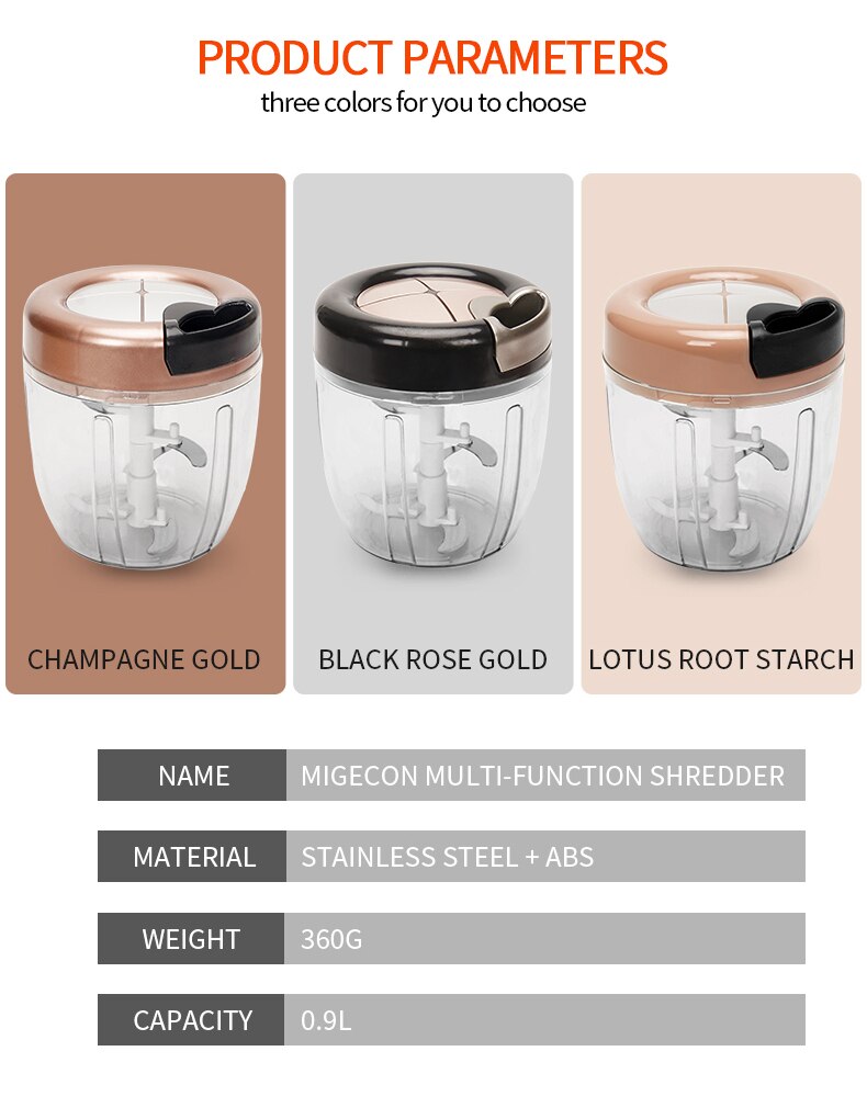 Handleiding Voedsel Chopper Voor Groente Fruit Noten Uien Chopper Hand Pull Vleesmolen Mixer Keukenmachine Keuken Tool