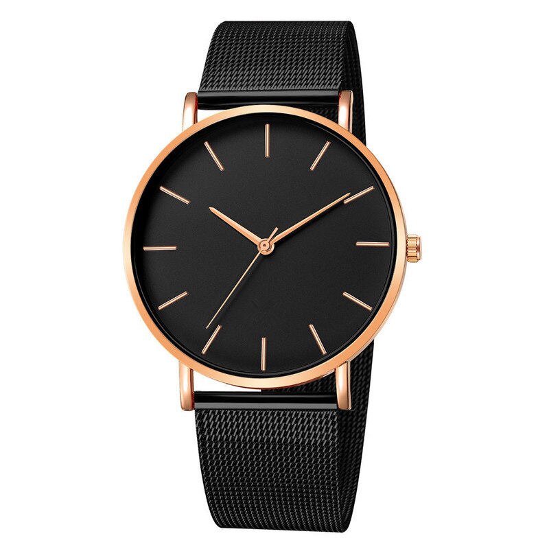 Minimalistisk ur reloj hombre ure til mænd relogio masculino montre homme man orologio uomo herre relojes para horloges mannen: Sort rosaguld
