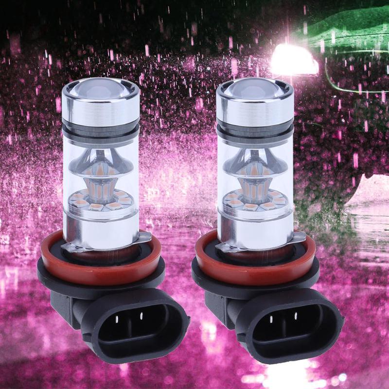 2 pièces H8/H11 voiture Led feux de jour ampoules Super lumineux 100W brouillard lampe Automobiles phare émettant de la lumière