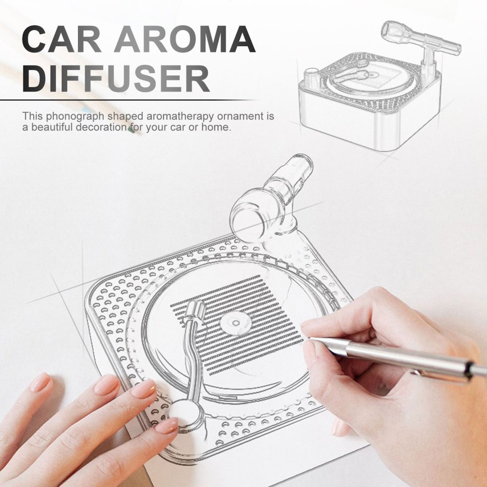 Auto Luchtverfrisser Auto Aroma Diffuser Fonograaf Vorm Solar Aroma Ornament