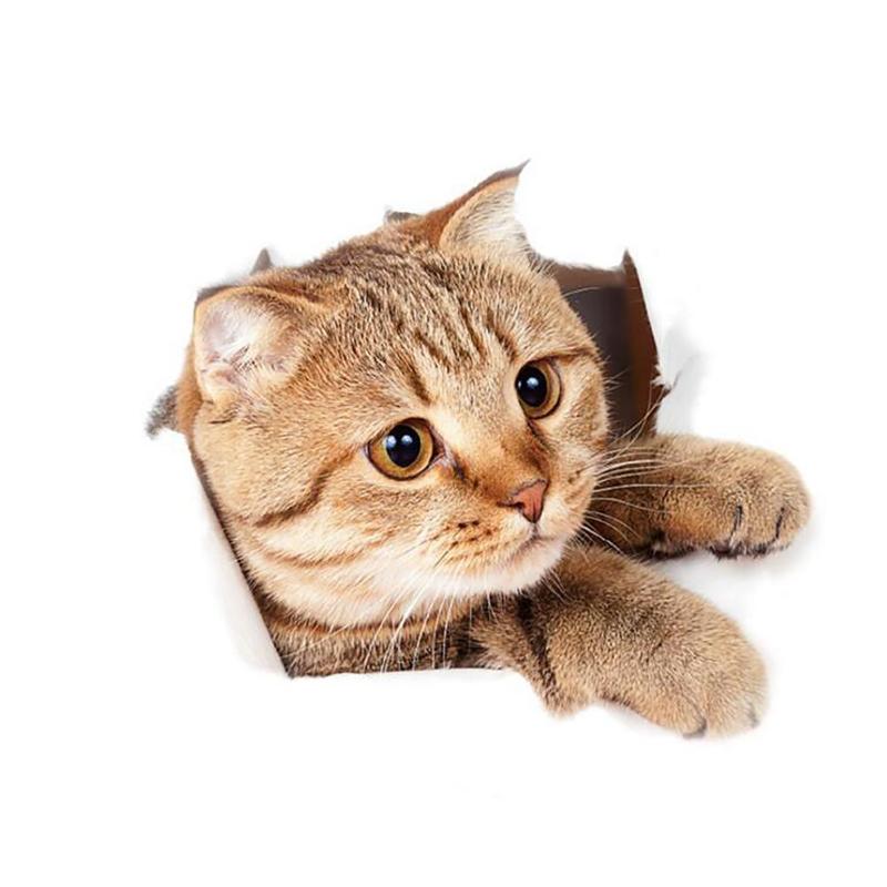 Cartoon dieren 3d toilet stickers op de toiletbril schattige katten pvc muursticker badkamer koelkast deur decoratie stickers stickers: Kat 1