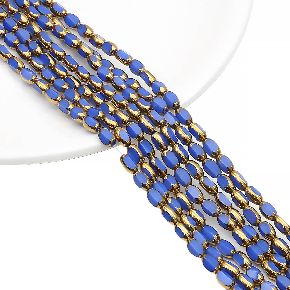 45-50 peças 3x7mm briolette contas de vidro ovais banhadas a cor dourada cristal contas espaçadoras soltas para pulseira diy acessórios de colar: Transparente