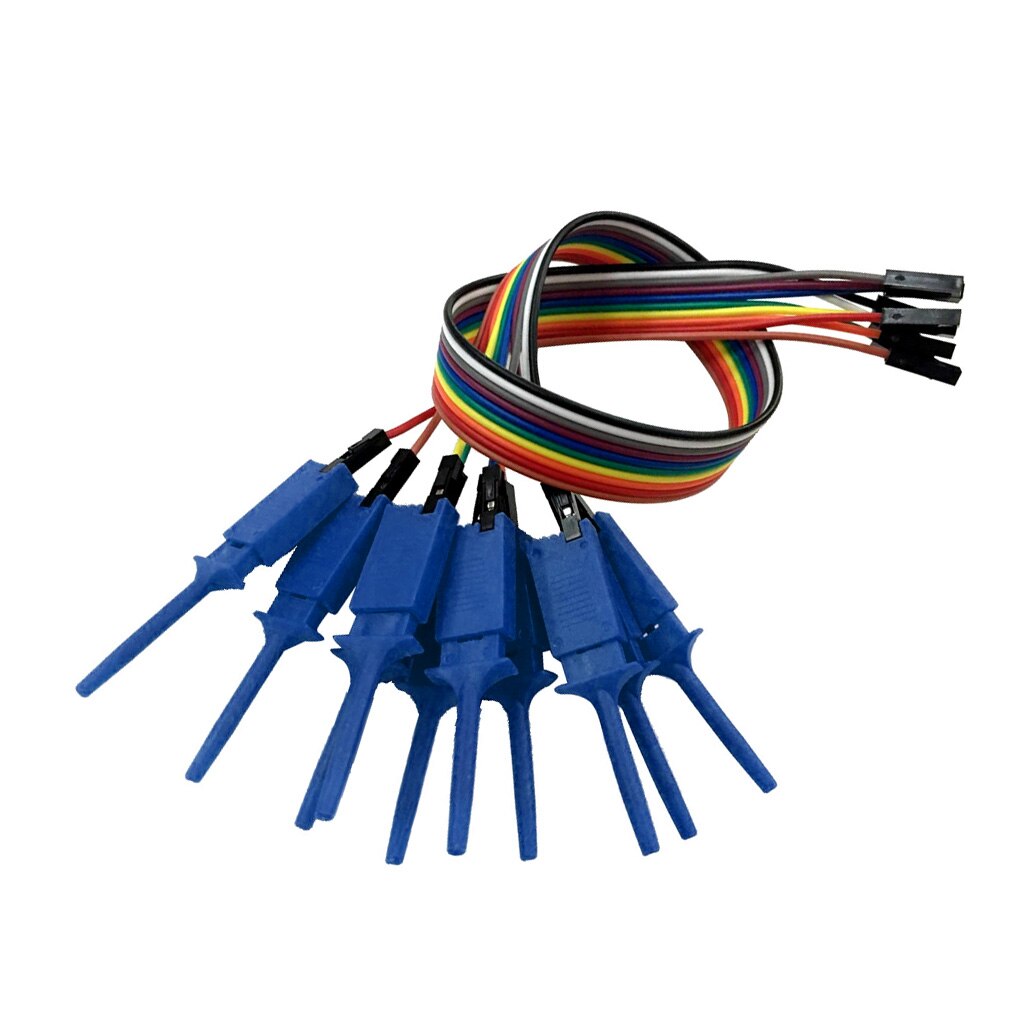 10 Pcs Test Clamp Wire Hook Test Clip For Logic Analyzer Wire Connector: Blue