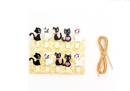 (10 pieces/lot) Cute Cartoon Color Small Wooden Clip Hanging DIY Photo Small Clip Wooden Cartoon Photo Clip: 9