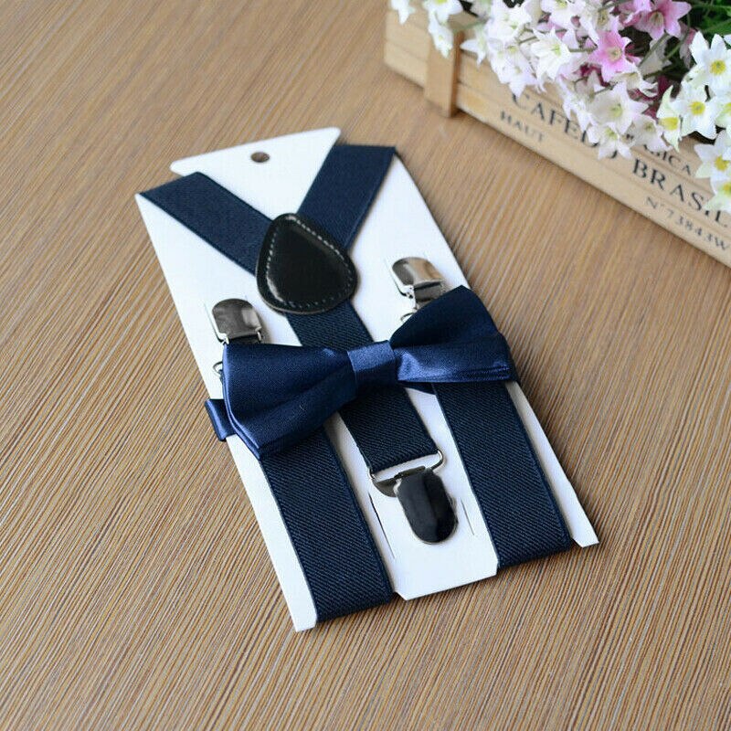 Trend Boys Kids Adjustable Suspenders Bow Tie Set Baby Toddler Girls Child Casual Elastic Classic Accessories