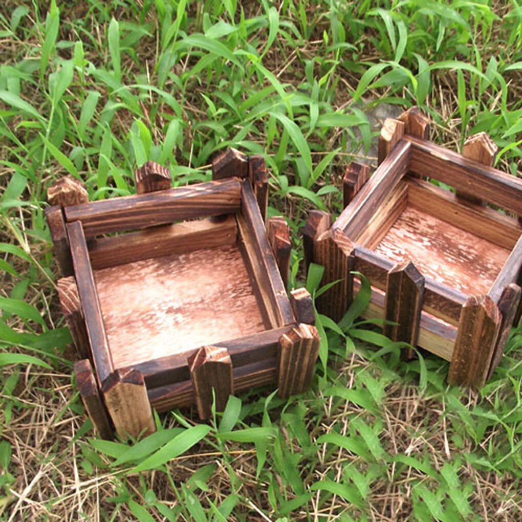 Wooden Fence Flower Plant Picket Storage Holder Garden Flower Stand Artificial Flowers Fence Home Decoration Party Decor
