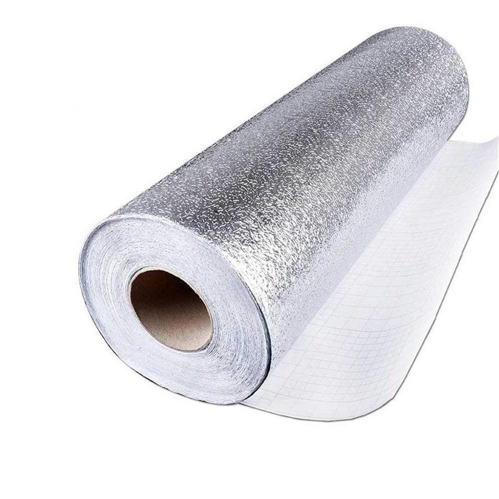 Premium aluminiumsfolie vægpapir selvklæbende backsplash varme køkken tapet aluminiumsfolie klistermærke køkken tilbehør  n4: Ca. 40 x 300cm