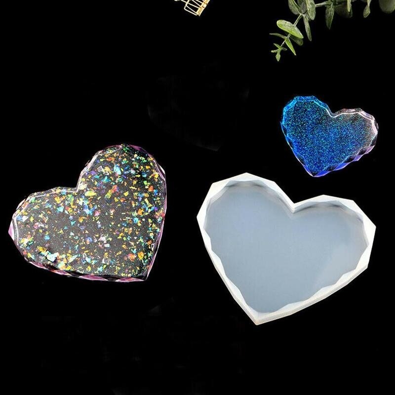 Silicone Heart Mold Epoxy Resin Making Craft Clay Resin Molds DIY Mold Ashtray Coaster Flexible Jewelry Making Accessories