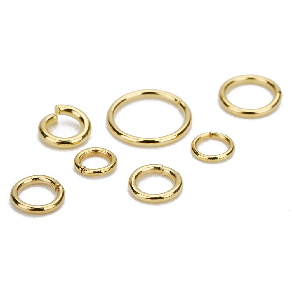 Anillos abiertos de acero inoxidable para hacer joyas, 3-10mm, 100 Uds., bucle de enlace para DIY, conector,