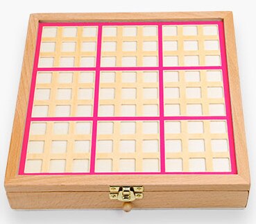Sudoku spil ni gitter sudoku børns koncentrationstræning pædagogisk legetøj 4-6 år gammel 8 indgang efterretningstavle: Lyserød