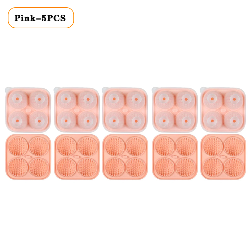 1/3/5PCS Ice Cube Mold 3D Golf Ice Puck Hockey Tray Mold Whiskey Silicone Ice Box Silicone Ice Tray Ice Hockey with Funnel: MULTI
