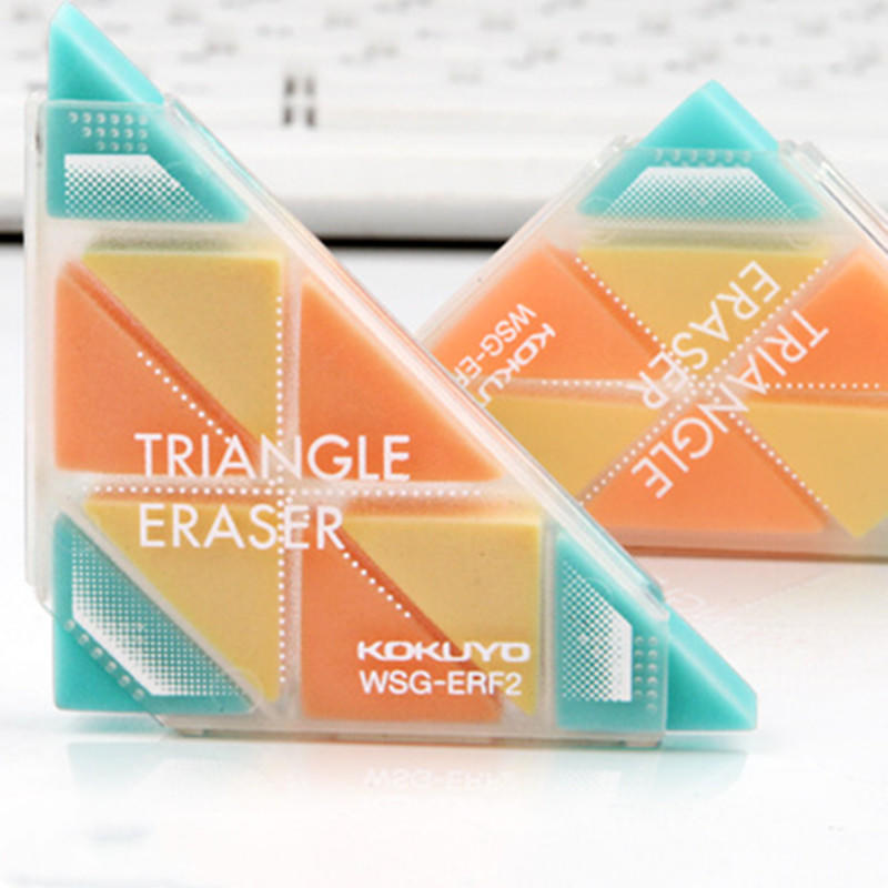 Borradores de goma triangulares de colores para estudiantes, pluma Flexible duradera, papelería, suministros escolares para niños, 1 caja