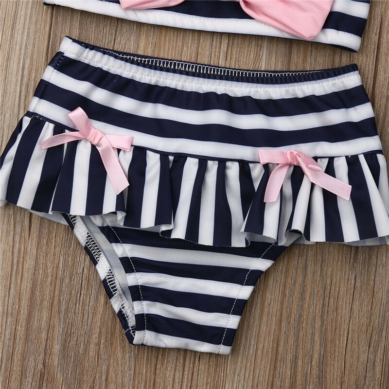 Swimwear Girls Bathing Suit Striped Two Piece Bikini Set Swimming Costume Kids Girls Beachwear Children Swimwear Bikini Infantil