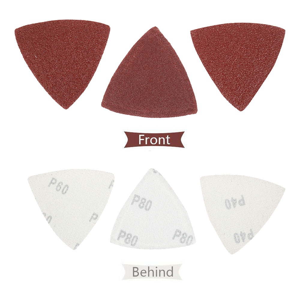 49pcs Triangle Sandpaper Set Grinding Sandpaper 80mm 40/60/80/120/180/240 Triangle Vibration Sand Pad Sandpaper Accessories