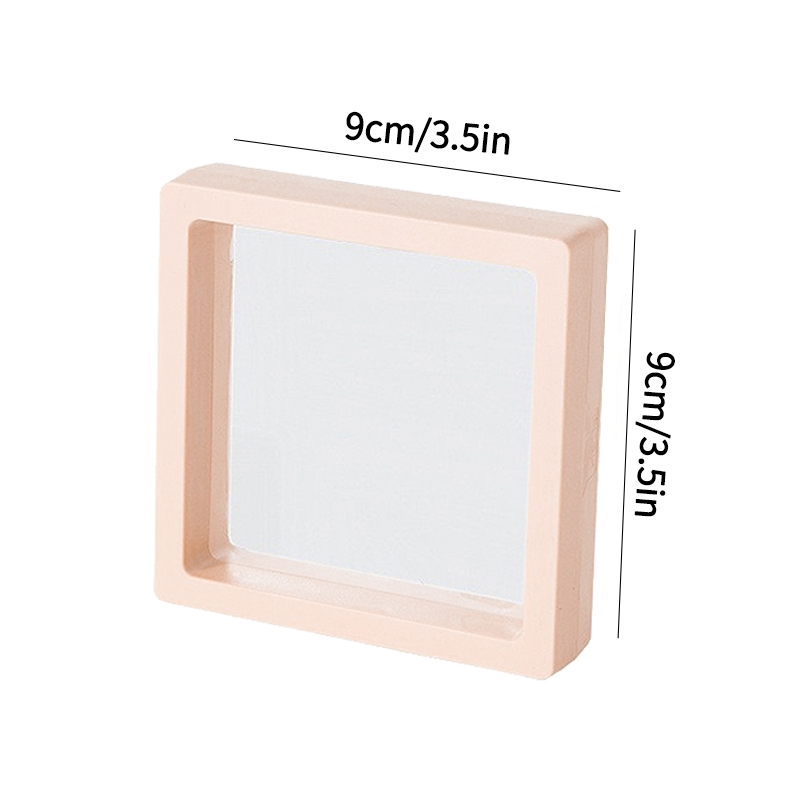 3d Floating Picture Frame Shadow Box Display Film Pendant Storage Box PE Film Jewelry Display Stand Transparent Packaging Box: Light Grey