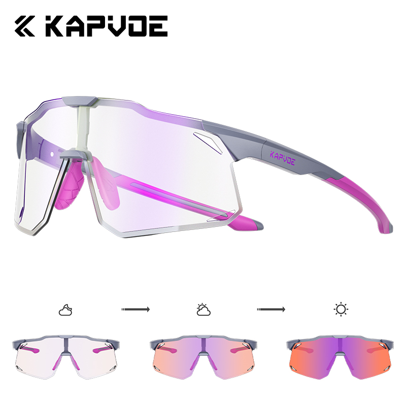 KAPVOE, gafas fotocromáticas para ciclismo para hombre, gafas para ciclismo UV400, gafas para bicicleta, gafas deportivas para exteriores MTB para mujer, gafas para bicicleta: TRANSPARENT
