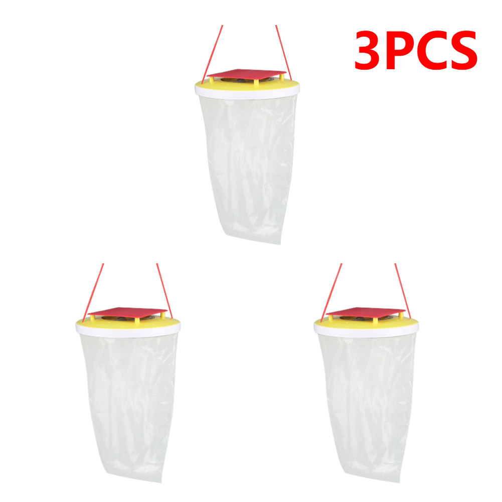 Atrapamoscas colgante de 1 a 10 piezas, bolsa de señuelos no tóxicos, trampa para plagas con cebo, matamoscas para jardín: Azul