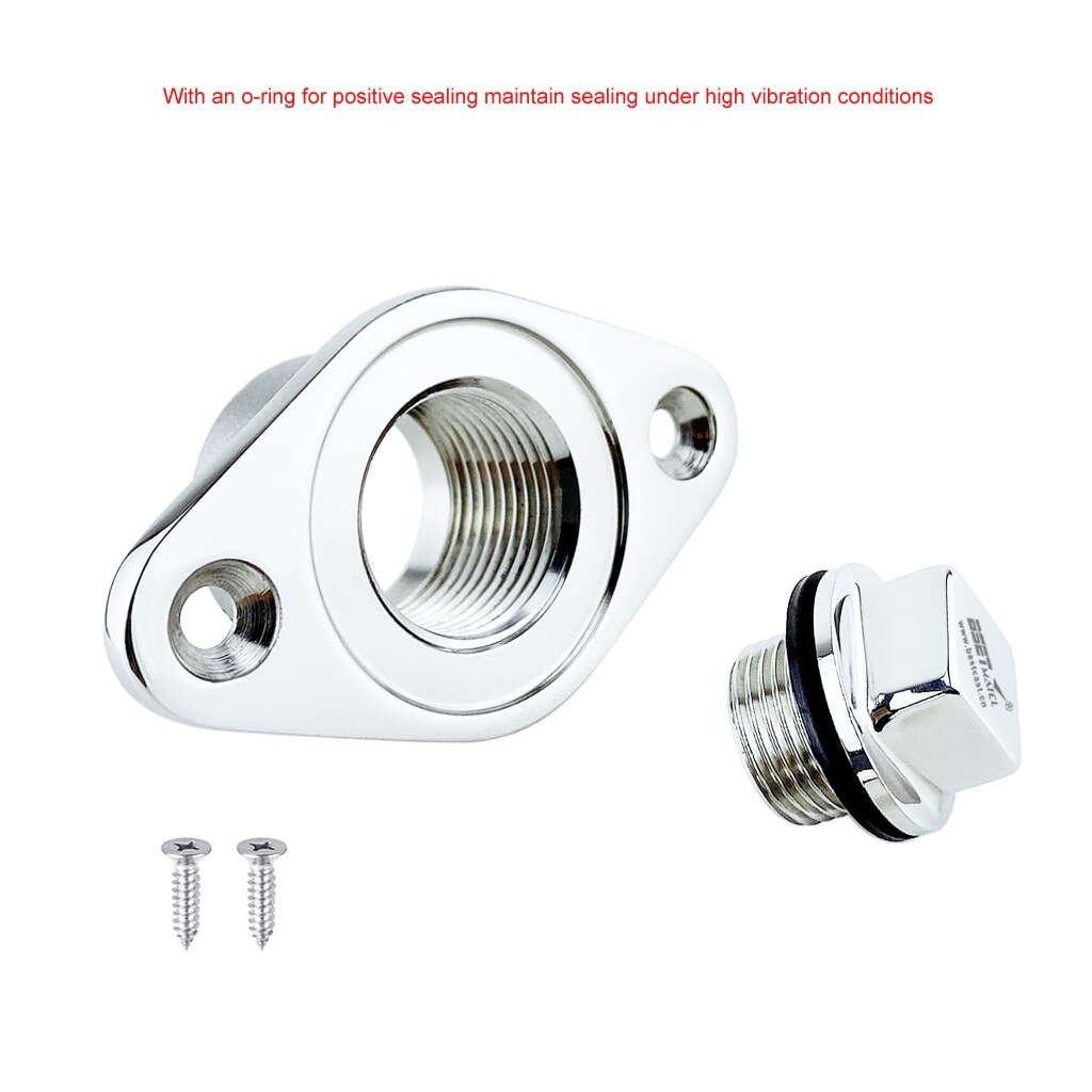 Stainless Steel 316 Boat Diamond Garboard Drain Plug Bung Hole Drainage Marine Dinghy Garboard Hardware Boat Accessories