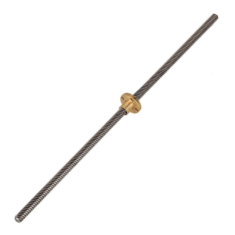 300mm Lead Screw 3D Printer Z Axis Lead Screw 12/14/1/2/4/8mm Screw Pitch Linear Rail Bar with Brass Nut