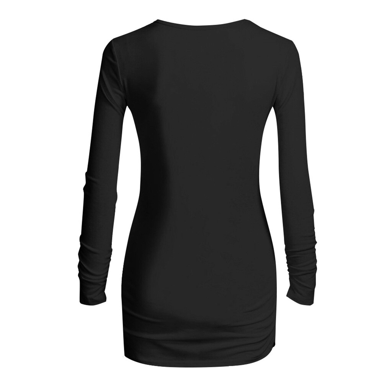 Femme enceinte noël à manches longues femmes imprimé côté de noël ruché maternité haut grossesse Out vêtements enceinte t-shirts # L