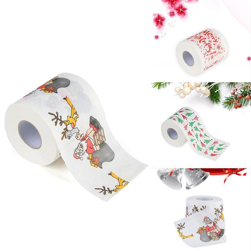Home Tool Christmas Printed Home Santa Claus Bath Toilet Roll Paper Supplies Xmas Decor Tissue 170 Leaves Toilet Paper For Home