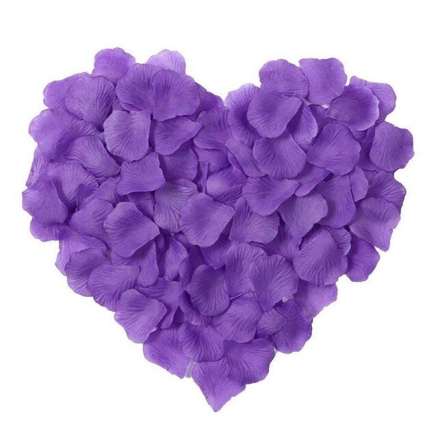 5000 stk / parti 5*5cm silke rosenblade til bryllup dekoration, romantiske kunstige rosenblade bryllup blomst rose blomst: Lilla