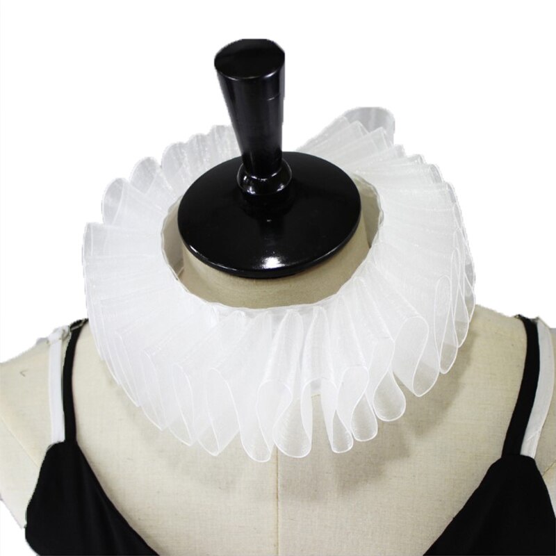 Gotisk midaldrende hals ryg håndlavet blonde victorian elizabeth flæser krave kostumer