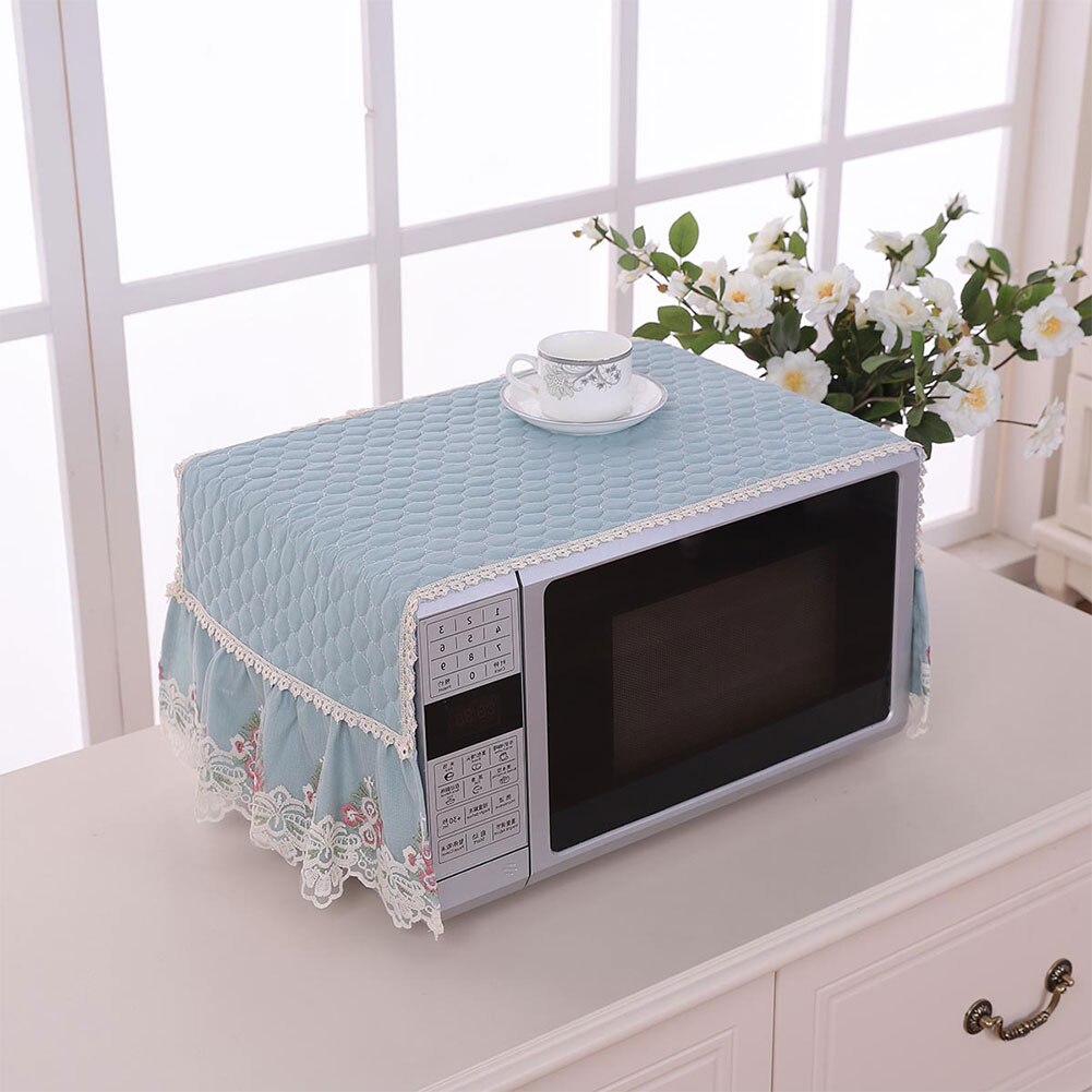 Anti Oil Hood Microwave Oven Cover Protection Kitchen Decoration Simple Dining Home Accessories Dust Proof Lace Embroidery