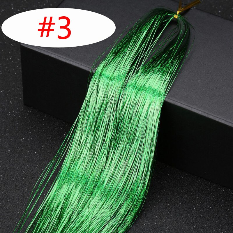 Accessoires de cheveux holographiques, 16 couleurs, 90cm, extension scintillante scintillante, 150 brins: 3