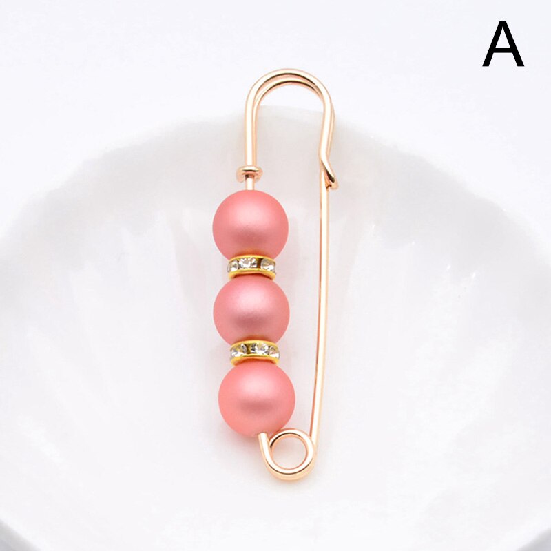 Grote Grote Kralen Veiligheidsspelden Gesimuleerde Pearl Rhinestone Broche Metalen Pin Gesp Voor Vrouwen Meisjes Sjaal Jas Zak Jurk Sieraden: A